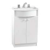 Mueble Para Baño Amube Roma De Pie De 50cm De Ancho, 82cm De Alto Y 37.5cm De Profundidad Con Bacha Y Mueble Color Blanco Con Tres Agujeros Para Grifería