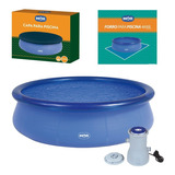 Kit Piscina Inflável Splash Fun 4600 L Capa Forro Filtro Mor