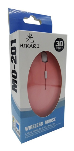 Mouse Hikari Inalambrico 1200dpi Colores Usb 10mt 2.4ghz