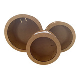 3 Trios De Nichos Redondo Oitavado - Mdf - Madeira - Oferta