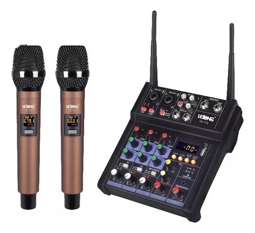 Kit Home Studio Profissional Mesa 4 Canais + 2 Microfones