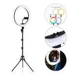 Lámpara De Aro Para Maquillaje Video Foto Profesional Con Base Porta Celular Incluye Tripie + Selfie