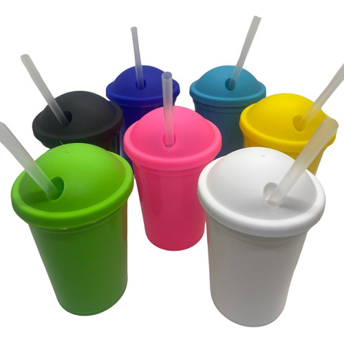 Vaso Plástico Milkshake Colores Plenos - Pack 35 Unidades