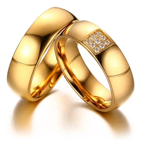 Anillos Matrimonio Argollas De Boda Compromiso Dorados