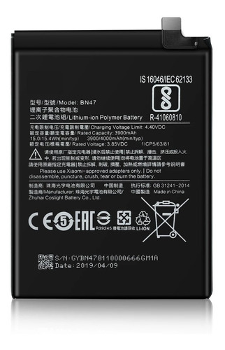 Batería Battery Para Xiaomi Mi A2 Lite / Redmi 6 Pro Bn47