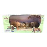 Playset animal figuras World tigre oso cheetah pack x 4