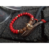 Pulsera Gladiador Dorado Piedra Natural Hombre Elegante 