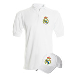 Camiseta Tipo Polo Real Madrid Obsequio Gorra Serie White