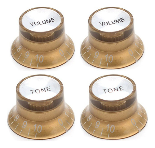 4 Knobs 2 Volumes 2 Tones Para / Lp, Les Paul, Sg  - Dourado