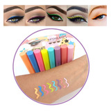 Delineador Liquido Maquillaje Ojos Color Pastel Waterproof