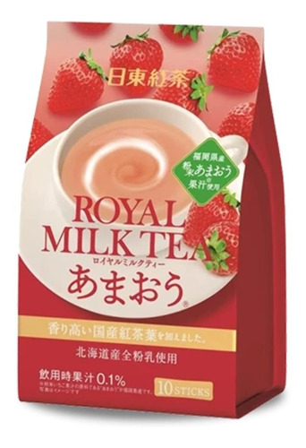 Tea Royal Milk Tea Sabor A Fresa  Paquete De 10 Sobres