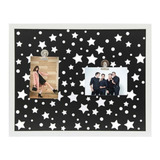 Portarretratos Cuadro C/ Broches Estrellas 2f10x15/13x18cm Color Blanco Plm4050