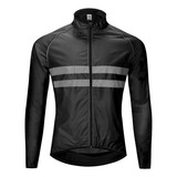 Chaqueta Cortavientos Reflectante De Manga Larga Para Bicicl