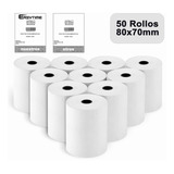 Rollos Papel 80x70 Mm Térmico Blanco De 50 Unidades Por Pack