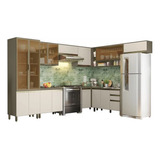 Cozinha Modulada Canto Porta/vidro Connect Duna/cristal Henn