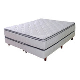 Sommier Colchón Queen Multiflex Resorte Doble Pillow 160x200 Color Blanco