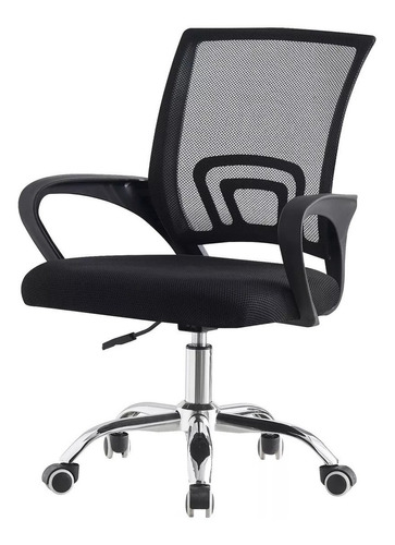 Sillas Oficina Escritorio Ejecutiva Negro Melshop Home Office Altura Ajustable Regulable Para Negocios Con Rueditas Estudio Ergonomica Giratoria Comoda Secretarial Duradera Tapizado Respirable