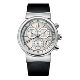 Reloj Calvin Klein Hombre Cuero Negro Crono Suizo K75471