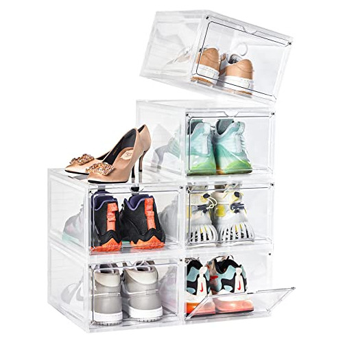 Caja De Zapatos, Paquete De 6 Cajas Transparentes De Pl...