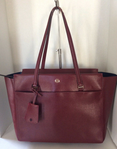 Bolsa Tory Burch Piel Rojo Parker Imperial Garnet Piel 37169