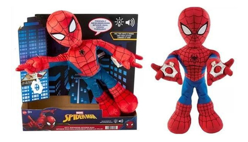 Peluche Interactivo Spider-man 34 Cm - Luz, Sonido Y Movimiento