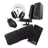 Combo Setup Kit Teclado Mouse Auricular Pad Parlantes Webcam