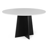 Mesa Jantar Redonda 6 Lugares 90cm Isabela Branco/preto