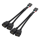 Owltree - Juego De 2 Placas Base De 9 Pines Usb 2.0 A Doble 