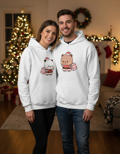 Sudadera Duo Para Parejas Dudu Y Bubu Navidad #1