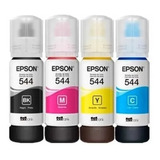 Kit 4 Refil Tintas Epson T544 L3110 L3150 B Y C M