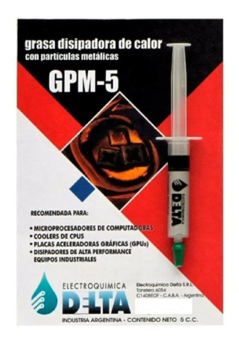 Grasa Disipadora Calor Con Particulas Metalicas Delta Gpm-5 