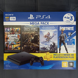 Console Ps4 Slim 1 Tb, 1 Controle, 3 Jogos