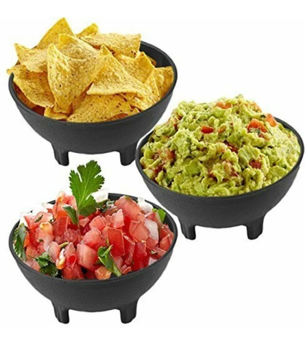 Molcajete Mexicano Mini Plastico X 3 Para Salsas 12cm