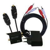 Adaptador Conversor Audio Toslink Optico Analogo Rca Cables