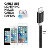 Cable Lightning iPhone Certificado Nylon Carga Rápida 2 Mts