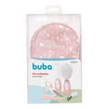 Kit Cuidados Com Bebe 9 Itens Estojo Rosa 16240 - Buba