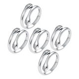 Anillos De Abrazo De Plata De Ley 925 Para Hombre Y Mujer, 5