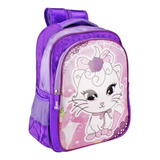 Mochila Infantil Feminina Escolar Rosa Com Flor E Borboleta