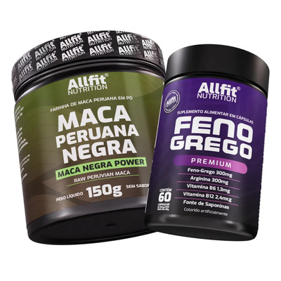 Kit Testo Feno Grego Premium Black 60 Cápsulas + Maca Peruana Negra Preta 5000mg 150g - Allfit Nutrition | MercadoLivre