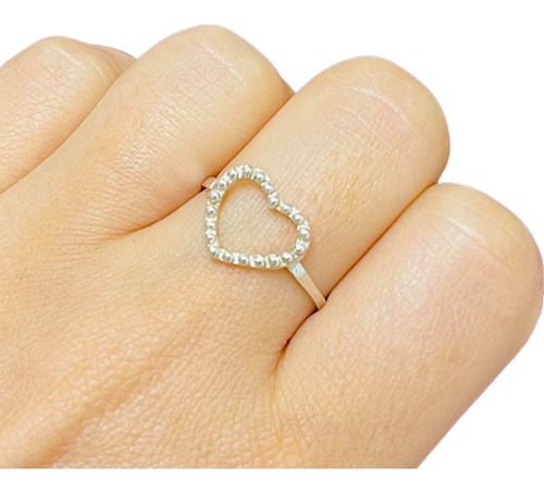 Anillo Corazón Calado Plata 925 Ideal Mujer Novia Ao 422