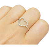 Anillo Corazón Calado Plata 925 Ideal Mujer Novia Ao 422