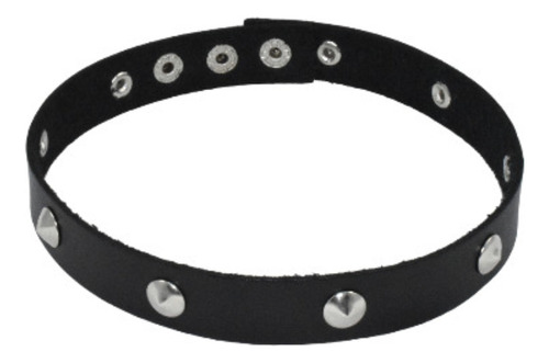 Collar Choker En Cuero Taches Gotica Gargantilla Punk Metal