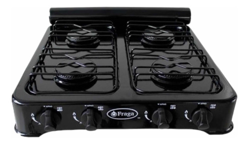 Parrilla Fraga P706 A Gas 4 Quemadores Porcelanizada Negro