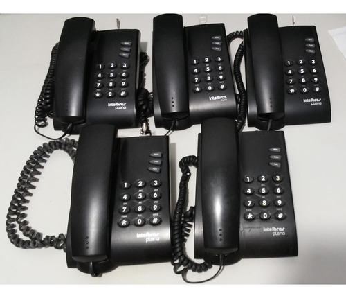 Kit C/ 05 Telefones Fixo Pleno Preto Intelbras