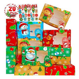 Nc 20pcs Cajas De Galletas De Navidad Con Ventana Contenedor