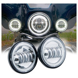 Par 2 Faros Aux Led Moto Harley 4.5 Angel 80 W 6 Mil Lm Anil