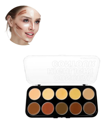 Paleta Contorno Iluminador Corrector En Crema Kleancolor 