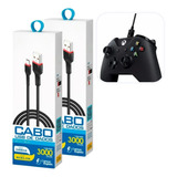 2 Cabo Xbox Para One Controle 3 Metro Grande Reforçado Turbo