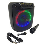 Parlante 6,5´ 1200w Portátil Con Micrófono Radio Fm Luces