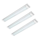 Kit 3 Luminárias Led Sobrepor Linear 36w 6500k Bivolt 120cm